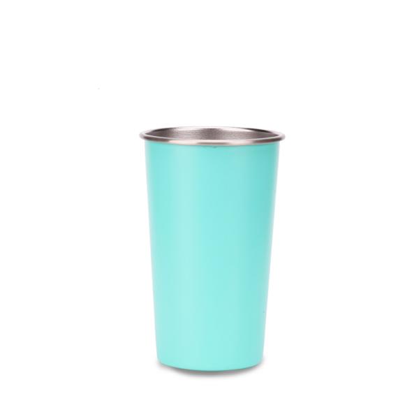 Unbreakable Powder Coated Single Wall Stainless Steel Water Bottle Metal Pint Mug