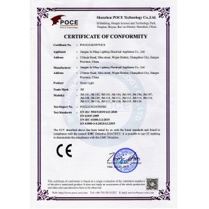 Jiangsu Ju Ming Lighting Electrical Appliance Co., Ltd Сертификации