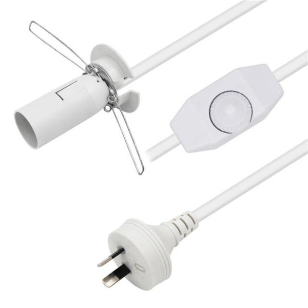 H03VVh2-F 2G 0.75mm2 塩ランプ用電源コード、ASプラグおよび調光スイッチ付き