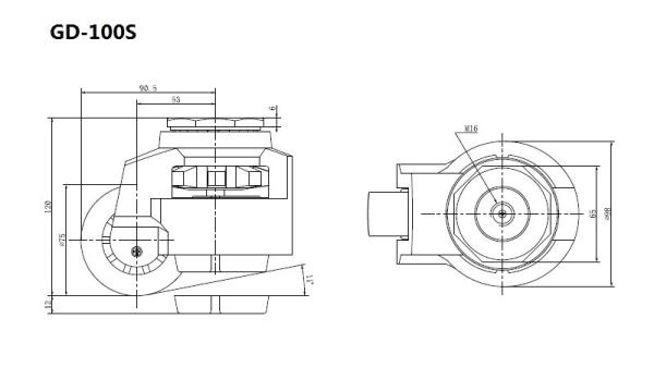 EDL 50kg-1000 Kg Caster Wheels , Threaded Leveling Castor Wheels GD Series GDS