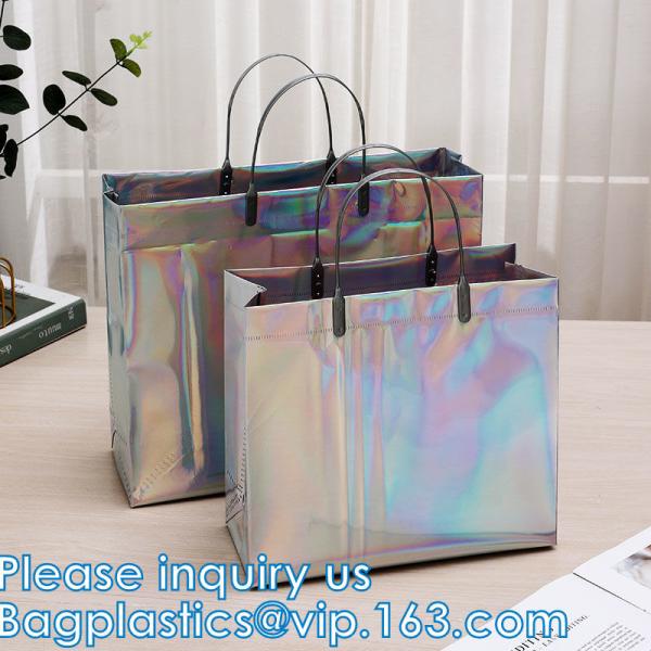 Holographic Rainbow Handbag Reusable Bags, Gym Sports Security Travel Beach Lunch Box Restaurant Takeouts