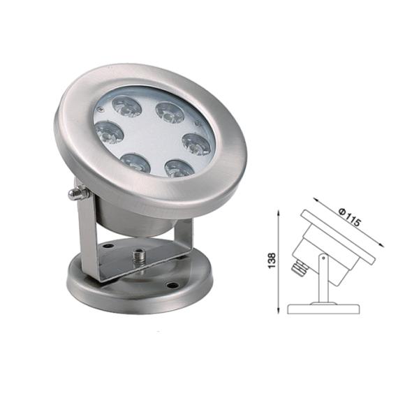 особенность водоустойчивое IP68 теплого белого света бассейна СИД 6W на открытом воздухе