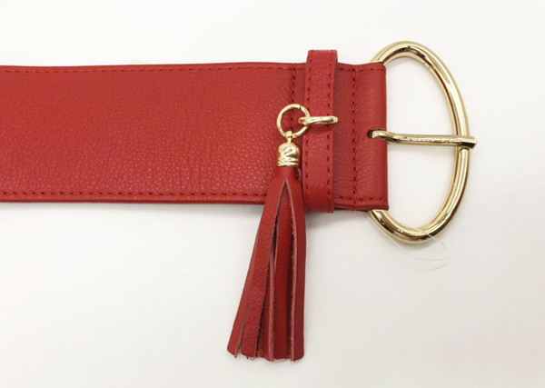 Поясы моды талии женщин красного цвета неподдельные кожаные высокие с овальной пряжкой 2-3/8 металла» широко