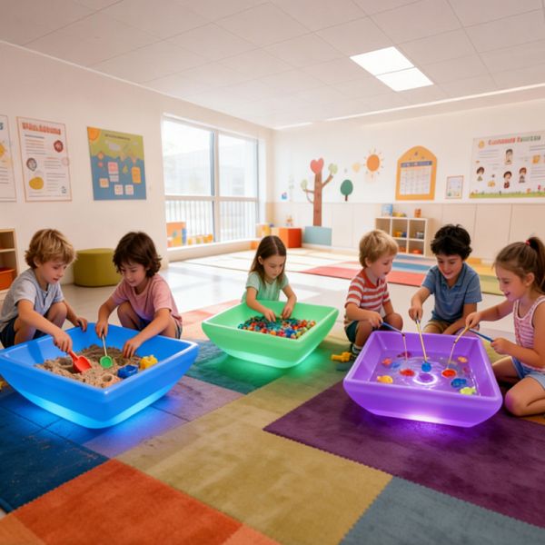 Square Sand Art Tray with Raised Edges for Mess-Free Sensory Play – Stackable Durable Kids Activity Tray for Classroom & Daycare Bulk Supply