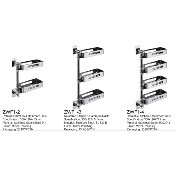 4 Tiers Adjustable Wall Mounted Kitchen Shelf With Mirror Polishing Finish