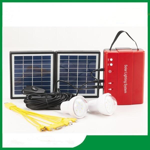 Mini solar lighting kits, portable solar lighting kits with bulb light, FM radio, phone charger for cheap sale