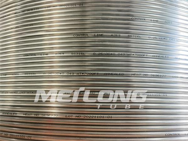 Duplex 2507 Hydraaling Steel Tube Coil ASTM A269 304 Stainless Steel Capillary Tube Control Line
