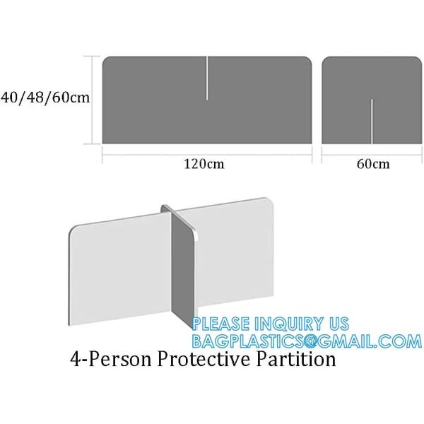 Portable Acrylic Sneeze Guard Shield Divider Perspex Screens Barrier Plastic Shield Counter, Social Distancing