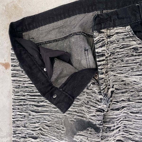Hip Hop High Quality Cut Raw Edge Stacked Sweat Denim Jeans Pants Men Manufacturer Custom Distressed Baggy Sweatpants Jeans