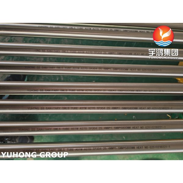 ASTM A270 TP304 Stainless Steel Bright Annealed Seamless Sanitary Tube For Food Processing