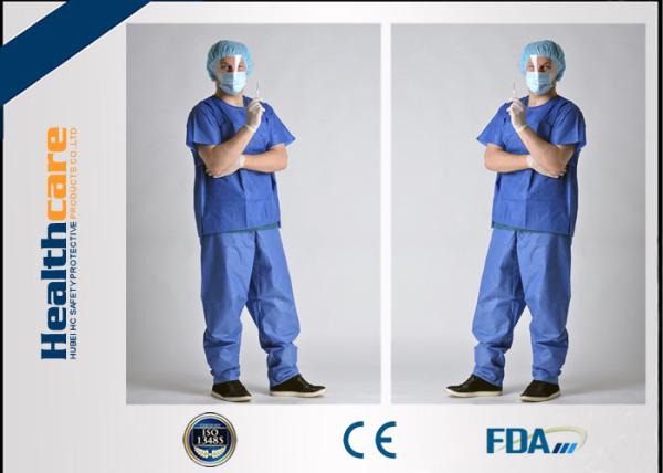 SPP Disposable Scrub Scrubs Anti Blood Short Sleeve Uniforms With Pocket