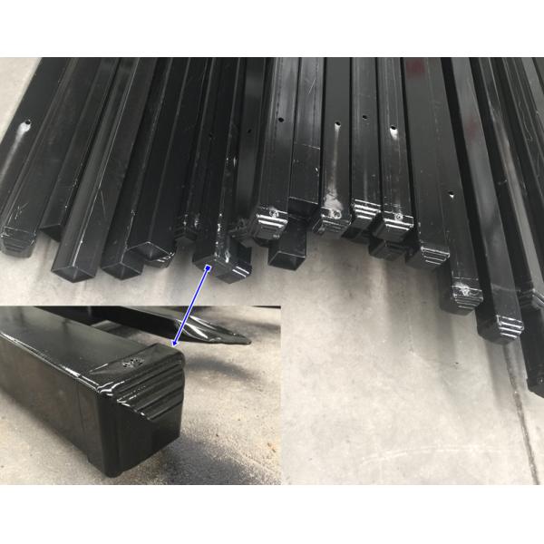 Stain Black Garrison Security Fencing Panels Australia Sydney Standard 2100mmx2400mm Width Rail 40mm /45mm Crimped Spear