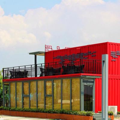 Chambre modulaire de récipient d'expédition de villa de luxe rouge de 40ft