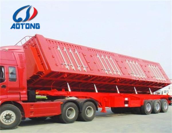 12000X2500X1500mm Tri-Axes Tipper/Side Dump Semi-Trailer com cilindro hidráulico HYVA