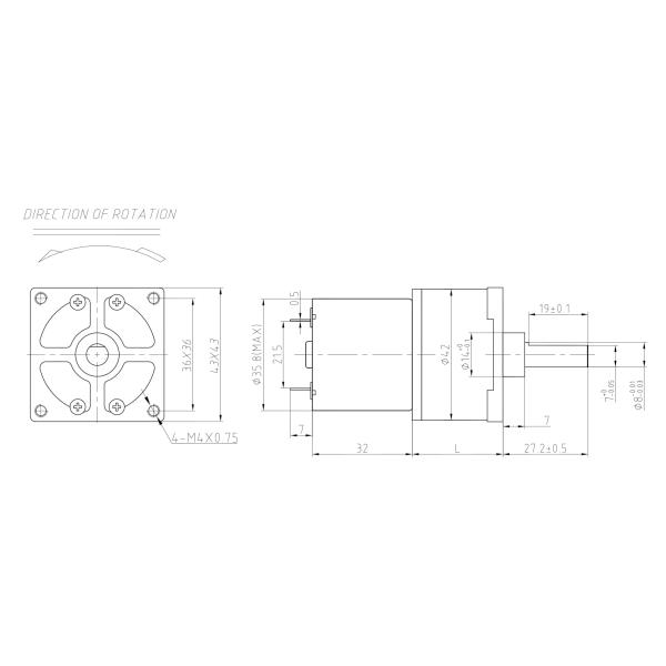 Speed Adjustable Micro Dc Gear Motor 6V-24V 42mm 10rpm 20rpm 30kgcm 2nm