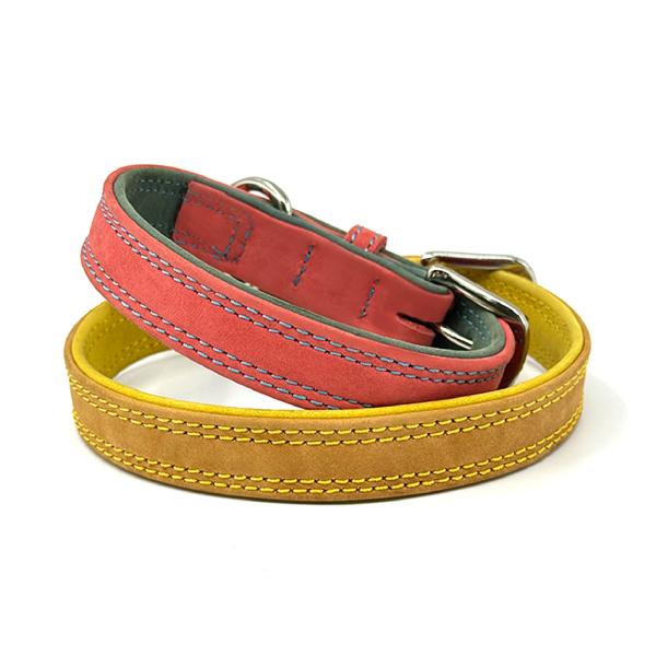 Collier pour animaux de compagnie en cuir véritable coloré – Élégant, durable, confortable