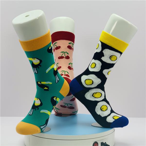 Standard Thickness Cherry Print Socks Unisex 3D Digital Casual for Designer Sock