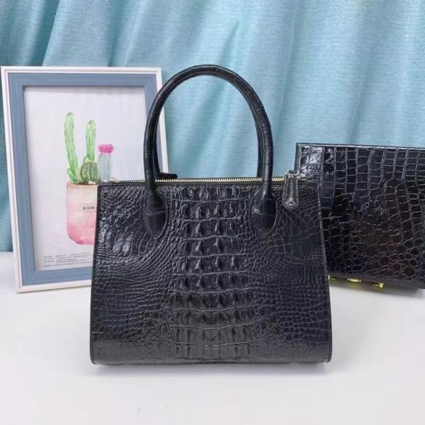 Genuine Alligator Skin Women Small Totes Tag Purse Shoulder Bag Authentic Real Crocodile Leather Lady Top-handle Handbag