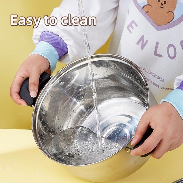 Factory Price Silver Two Layers Stainless Steel Saucepot Food Steamer Pots Soup Pot With Glass Lid