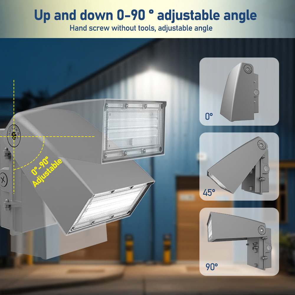 UL/DLC LED Wall Pack Light с фотоэлементом 30/40/50K Выбираемый 5600lm 11200lm 11200lm Регулируемый