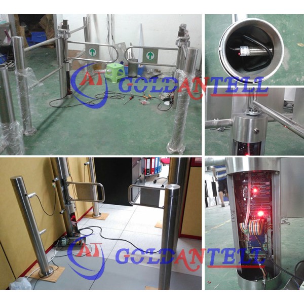 CE Certificate Entrance And Exit Control 304SS Automatic Supermarket Swing Gate