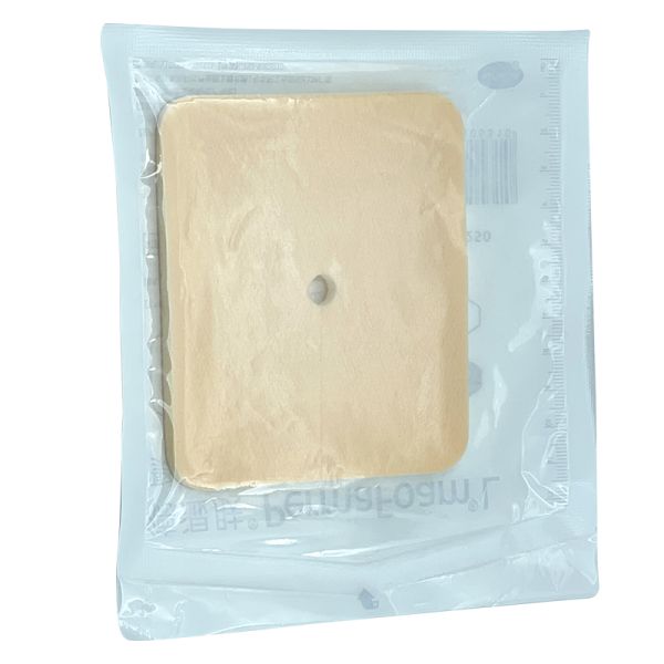 High Absorbency PU Laminated Silicone Foam Dressing With Hole Non Adhesive 7x10cm 9x10cm