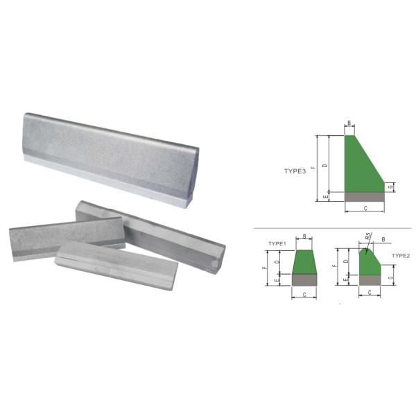 Unit Weight 2.4kgs High Chromium 150x40x70mm Shaped Wear Bars