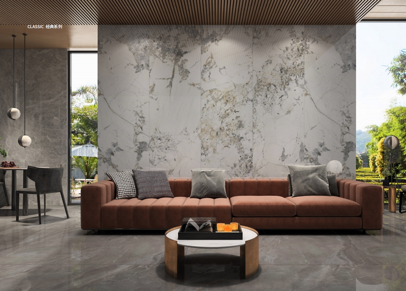 9mm Thickness 800x2600mm White Marble Design Indoor Porcelain Tiles for Elegant Floors
