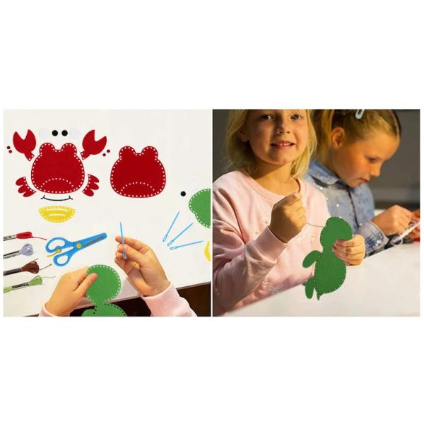 Felt Nonwoven Cloth Sewing with Safe Plastic Niddles for Kids Children Creative DIY handcraft Animals Bags OEM ODM