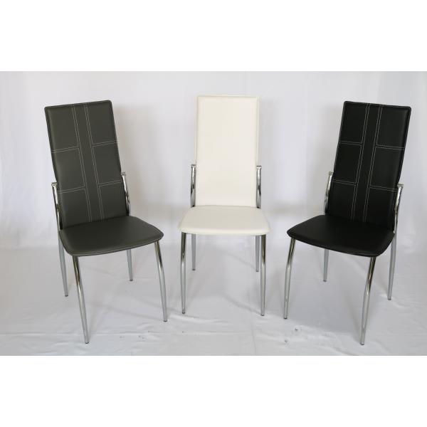 Fashionable Modern Style Pu Leather Dining Chairs With Chrome Leg