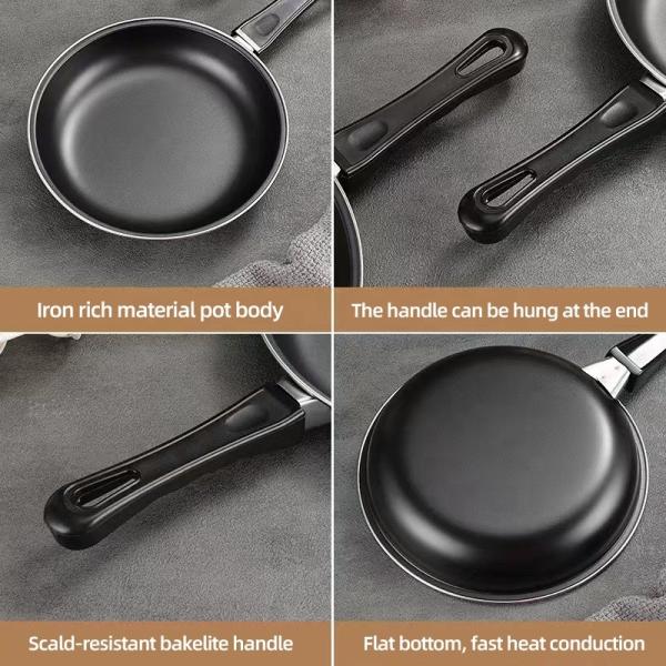 Wholesale TOP Seller 9-Inch Cooking Pot Non Stick Fry Pan Cookware Cast Iron Frying Pans With Anti-Heat Handle