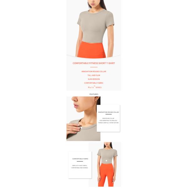 Women Workout Activewear T Shirts Athletic T Shirts Nylon Tops SGS