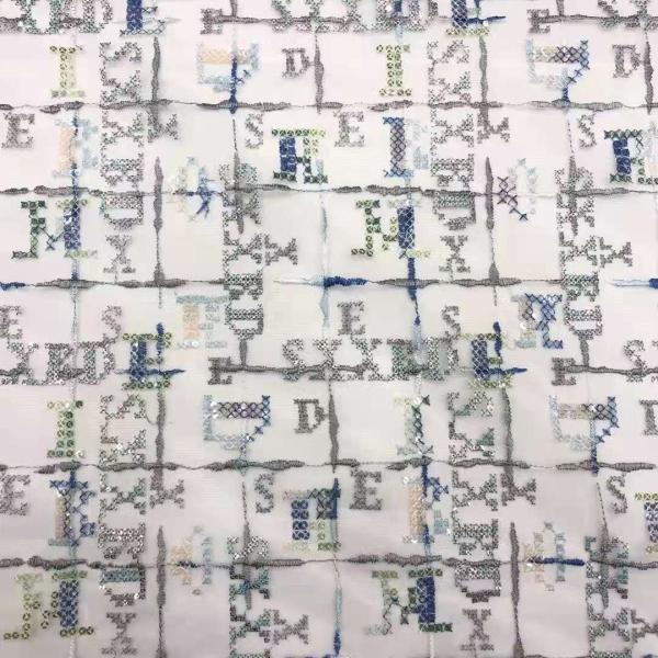 Sequin Geo вышил шнурку ткани для домашних тканей