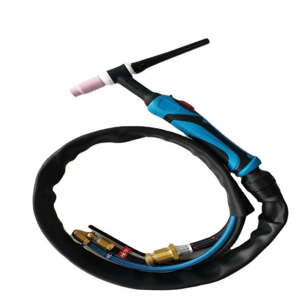 Upper WT-17 10-25EU Gas Argon Tig Torch Air-cooled Welding Gun for Metal Welding Black Red