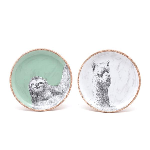 Животное Зебра Тигр Печатная каменная посуда Тарелка для детей Хит Керамика Ужинные тарелки