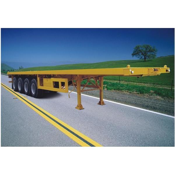Container Loading 4 Axle Semi Trailer , 50 Tons 60 Ton 45 Ft / 40 Foot Flatbed Trailer