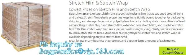 LLDPE Shrink Wrap Stretch Film Plastic Wrap - Industrial Strength Hand Stretch Wrap, Mini Stretch Wrap Film with Handle
