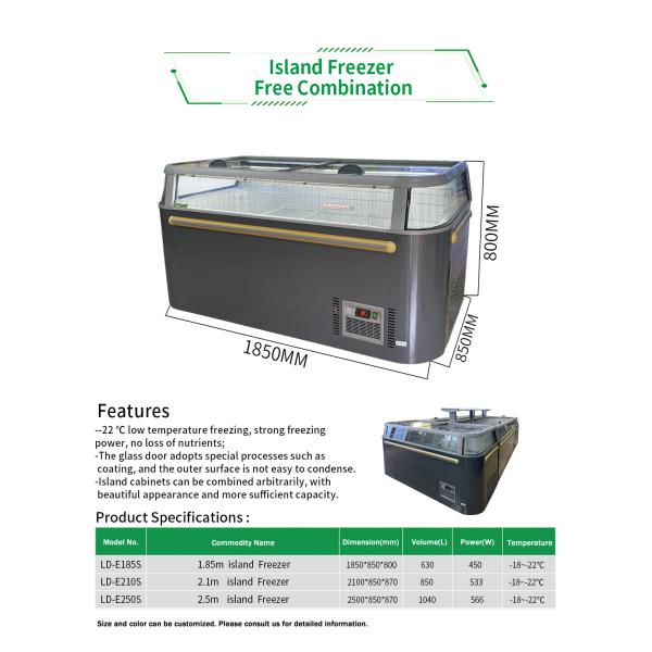 Замораживатель комода дисплея мороженого раздвижной двери супермаркета коммерчески с CE