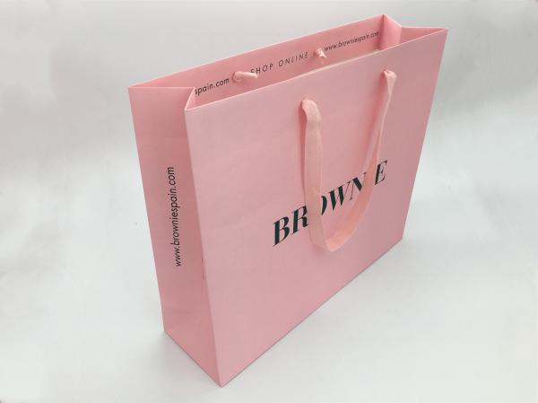 Foldable Recyclable Custom Printed Paper Bags With Handles 410x530x120 Mm
