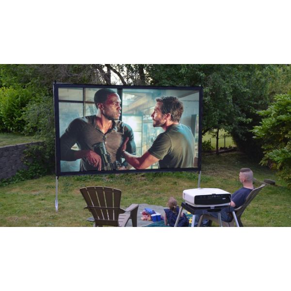 16:9 Format Fast Fold Projector Screen with Aluminum Frame and Flight Case Package for Outdoor Use