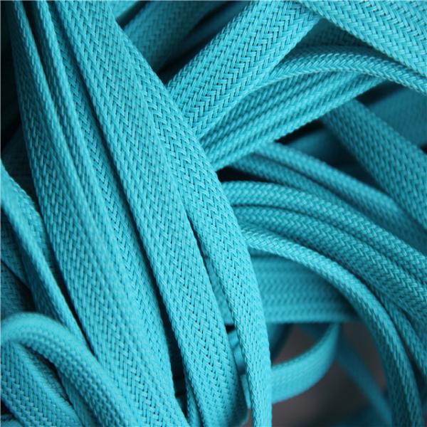 Custom 15mm Flat Blue Braided Webbing For Dining / Patio  Swing Chair