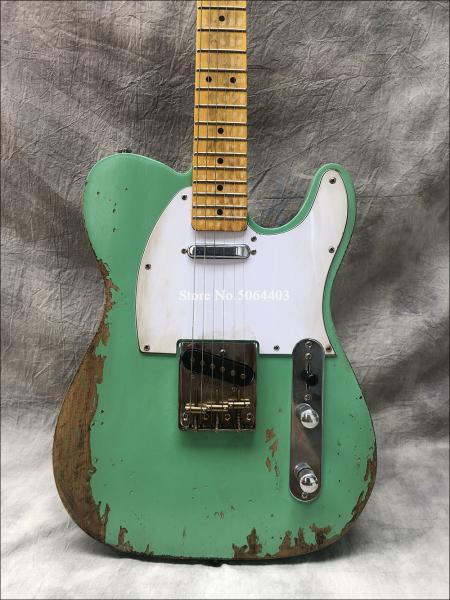 High quality handmade old vintage relic accessories made old aged neck TELE electric guitar free shipping