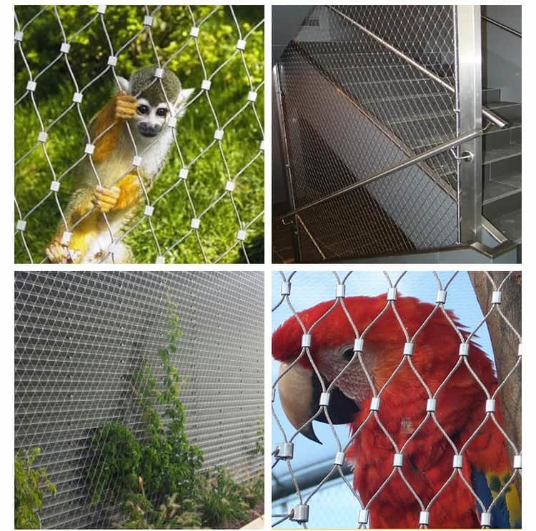 1.0mm × 40mm SS316 Wire Rope Mesh – Fine-Aperture Cable Netting for Bird Proofing and Aviary Exclusion