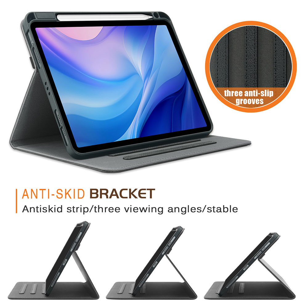 Laudtec Fold Stand Leather Flip Case for iPad Air 11 2025 PU Leather Folio Cover Flip Stand Shell for iPad Air 5