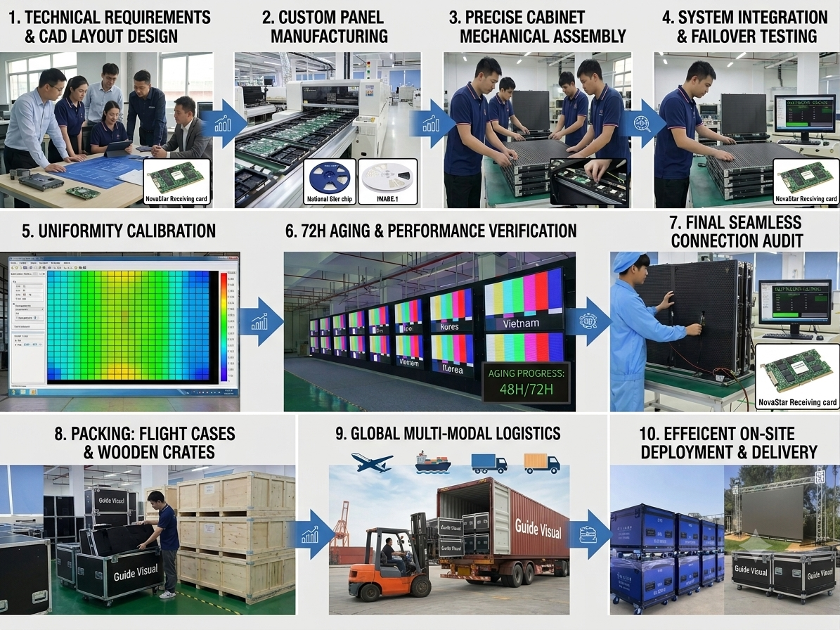 Guide Visual P3 Indoor LED Display | Fine Pitch Commercial LED Video Wall for Stadium Advertising