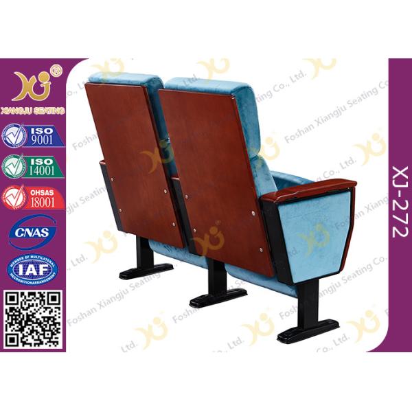Attractive Durable Metal Feet Auditorium Theater Seating With Flat Writing Pad