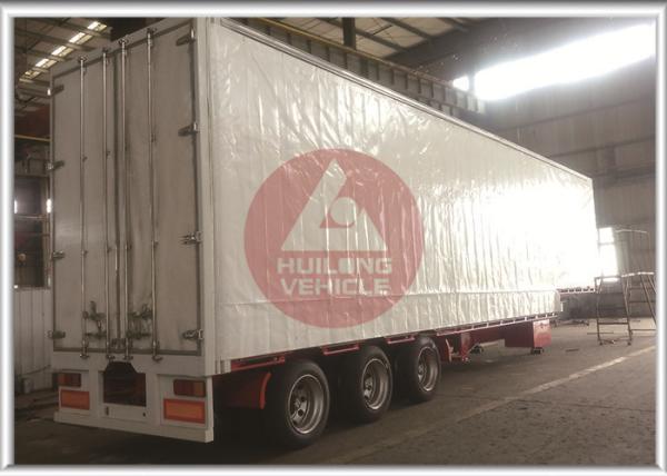 Easy Operation Curtainsider Semi Trailer , Curtain Van Trailer Double Side Channel