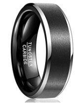 Man Ring Jewelry Simple Black Tungsten Ring for Wedding and Engagement