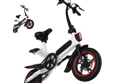 High Load Ability Small Folding Electric Bike White / Black / Red Ergonomics Design