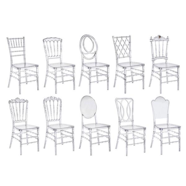 O noivo Resin Wedding Banquet da noiva preside Chiavari empilhável Diamond Crystal 40x40x92cm